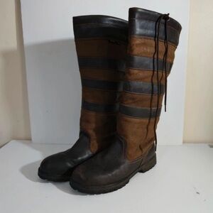 Tall Brown and Dark Brown Women's Leather Riding Boots